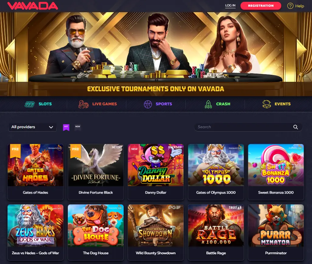 vavada casino sučelje