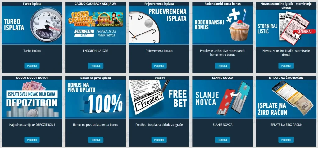 bet live promocije i bonusi